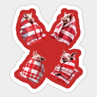 Funny Festive Pigs in Blankets Christmas Pun 5 Sticker